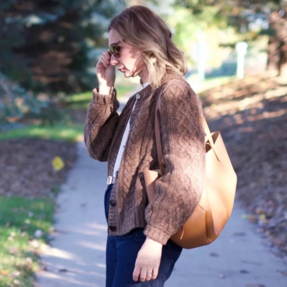 NWT Sezane Andina Sweater Sezane Cardigan Chunky Cable Knit Braided Knit Jumper - Picture 12 of 16